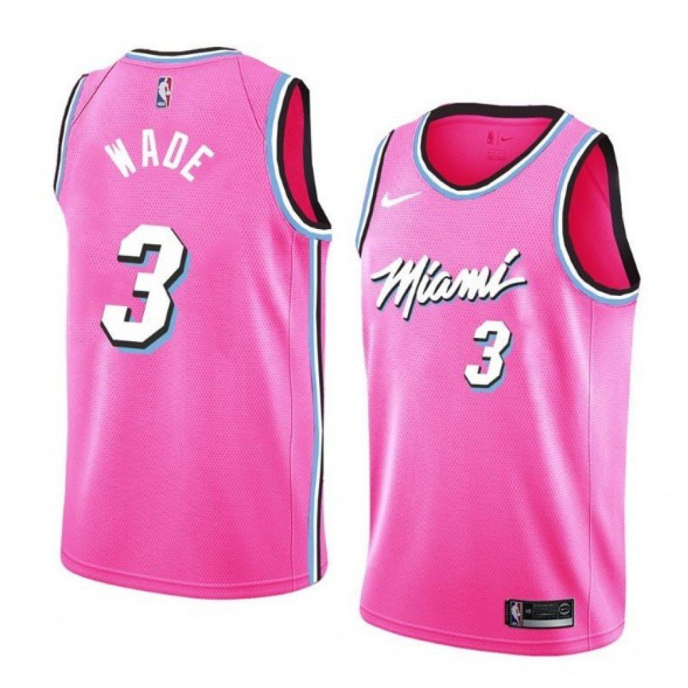 Men's Miami Heat Dwyane Wade #3 Pink 19-20 Swingman Jersey - City Edition-Pro Kit Vault | Brand New 26/27 Sports Jerseys